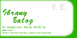 ibrany balog business card